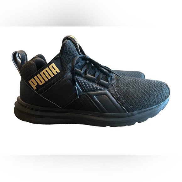Puma Shoes - Puma Enzo Mesh Running Shoes Black Gold Women’s 10 Sneakers